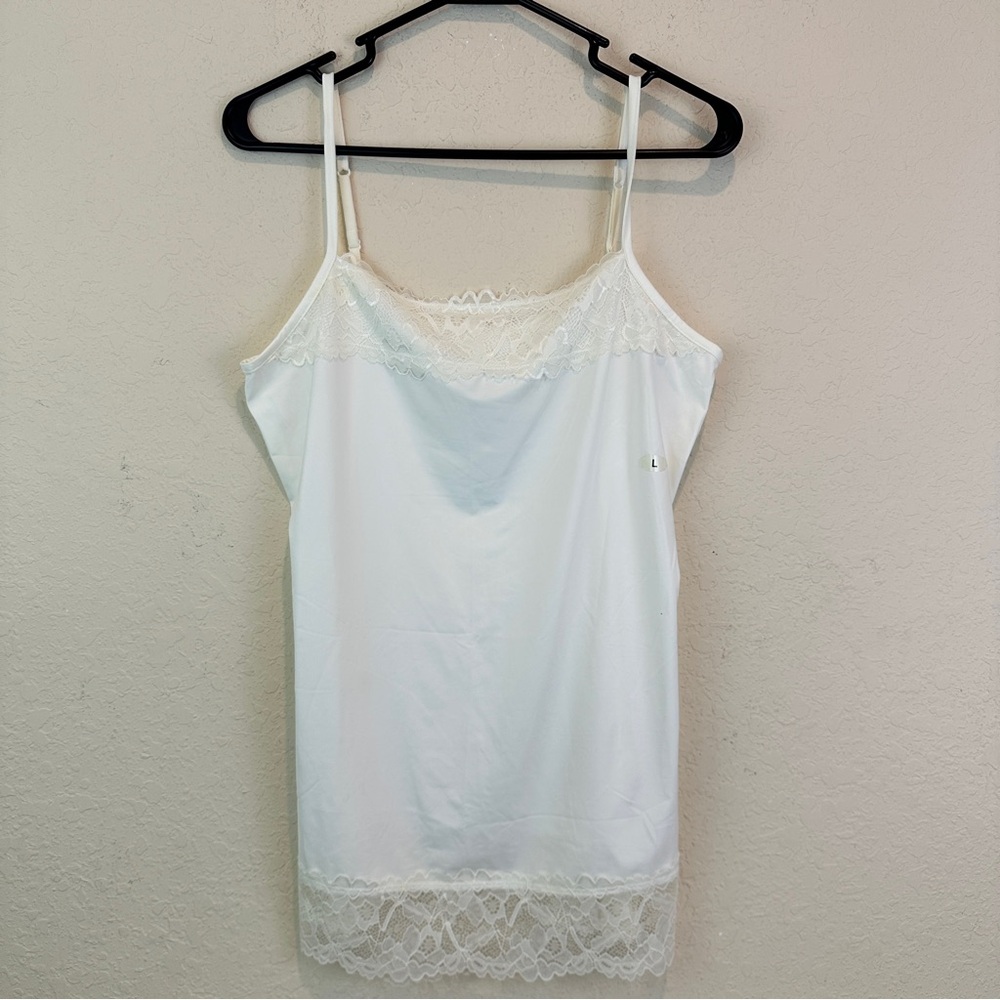 Maurice’s Large White Ivory Lace Trim Slip Camisole